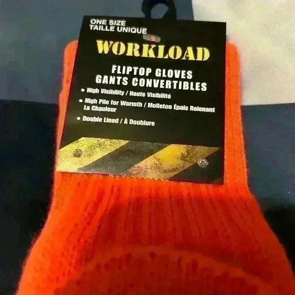 Workload warm florescent orange warm finger flip  gloves - Picture 2 of 3